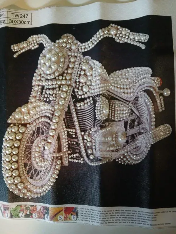 Pearl motorcycle diamond art by Liz